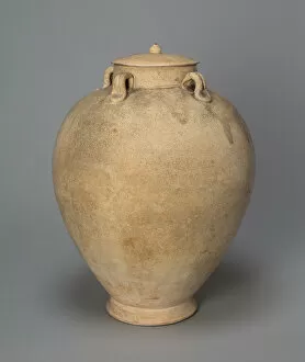8th Century Collection: Covered Jar with Loop Handles, Tang dynasty (618-906), 8th century. Creator: Unknown