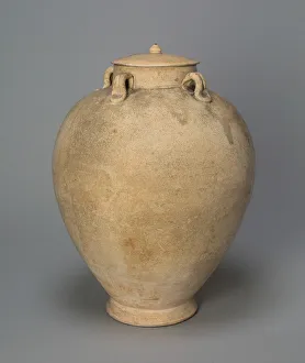 8th Century Collection: Covered Jar with Loop Handles, Tang dynasty (618-906), 8th century. Creator: Unknown
