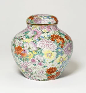 Rose Gallery: Covered Jar with Thousand Flowers (Millefleurs) Design, Qing dynasty, prob