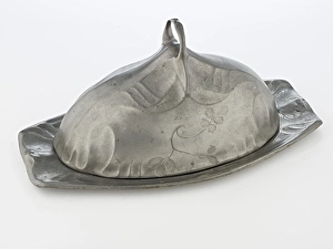 Pewter Prints: Covered meat dish, c1890-1910. Creator: JP Kayser Sohn