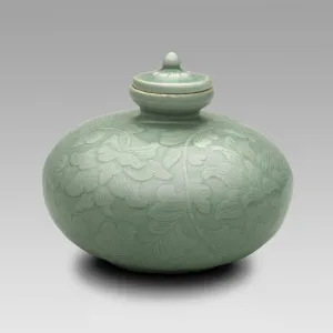 Twelfth Century Prints: Covered Oil Bottle with Flowering Lotus and Scrolling Leaves