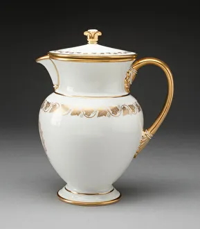 Leaf Design Prints: Covered Pitcher, Sevres, 1839. Creator: Sevres Porcelain Manufactory
