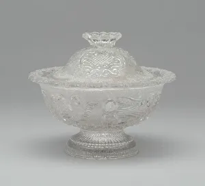 Clear Prints: Covered Sugar Bowl, 1835 / 50. Creator: Boston and Sandwich Glass Company
