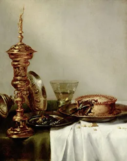 Meal Prints: Covered table, 1634. Creator: Heda, Willem Claesz (1594-1680)