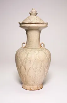 Covered Vase with Lotus Petals Decoration, Northern Song dynasty Covered Vase with Lotus Petals Decoration, Northern Song dynasty