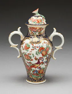 Worcestershire Prints: Covered Vase, Worcester, c. 1770. Creator: Royal Worcester