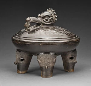 Pre Columbian Collection: Covered Vessel with the Principal Bird and Peccary Heads, A. D. 200 / 300. Creator: Unknown