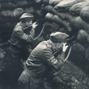 Covering the road block, 1941. Artist: Cecil Beaton