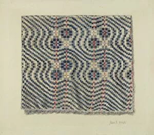 Watercolor And Graphite On Paper Collection: Coverlet, 1935 / 1942. Creator: Alois E. Ulrich