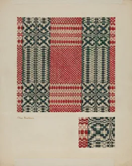 Charles Roadman Prints: Coverlet, 1935 / 1942. Creator: Charles Roadman