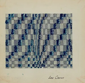 Cronk Lon Prints: Coverlet, 1935 / 1942. Creator: Lon Cronk