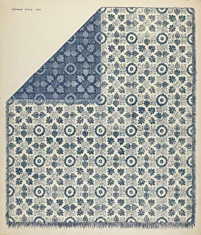 Coverlet Prints: Coverlet, 1936. Creator: J. Howard Iams