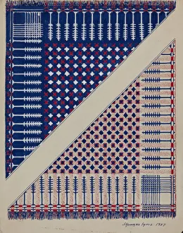 Iams J Howard Prints: Coverlet, 1937. Creator: J. Howard Iams