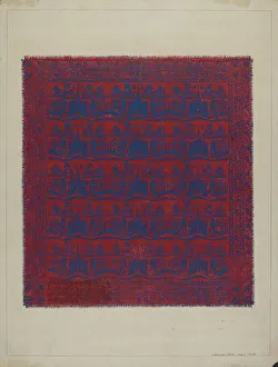 Coverlet Prints: Coverlet, 1938. Creator: J. Howard Iams