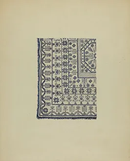 Coverlet Prints: Coverlet, c. 1936. Creator: Jules Lefevere