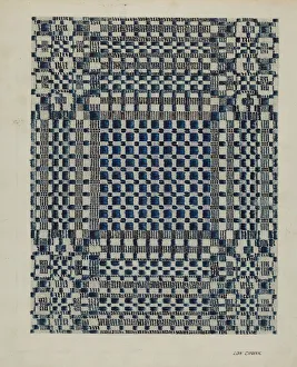 Cronk Lon Prints: Coverlet, c. 1937. Creator: Lon Cronk