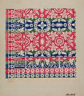 Rex F Bush Prints: Coverlet, c. 1937. Creator: Rex F Bush