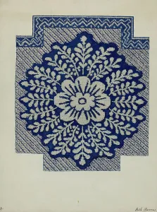 Vibrant Prints: Coverlet, c. 1937. Creator: Ruth M. Barnes