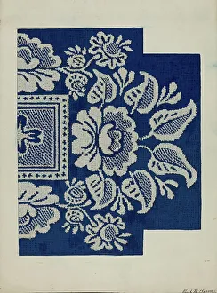 Vibrant Prints: Coverlet, c. 1937. Creator: Ruth M. Barnes