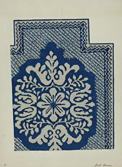 Barnes Ruth M Prints: Coverlet, c. 1937. Creator: Ruth M. Barnes