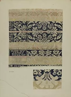 Watercolor And Graphite On Paperboard Collection: Coverlet, c. 1939. Creator: Eva Wilson