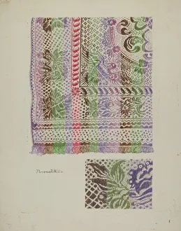 Trim Prints: Coverlet, c. 1939. Creator: Florence Milto