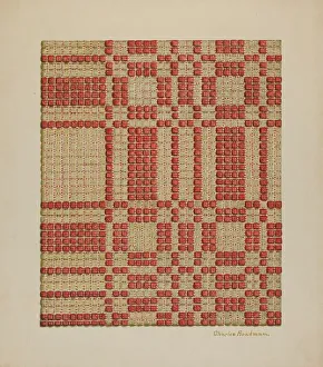 Charles Roadman Prints: Coverlet, c. 1940. Creator: Charles Roadman