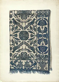 Winter Charlotte Prints: Coverlet, c. 1940. Creator: Charlotte Winter