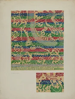 Coverlet Prints: Coverlet, c. 1940. Creator: Florence Milto