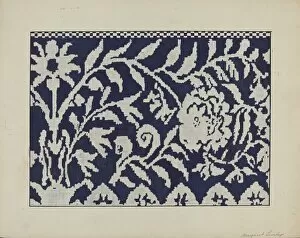 Cross Stitch Gallery: Coverlet, c. 1940. Creator: Margaret Linsley