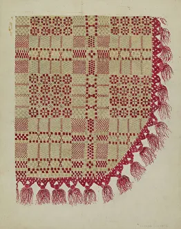 Tassels Prints: Coverlet, c. 1940. Creator: Sarah F. Williams