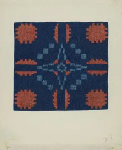 Barnes Ruth M Prints: Coverlet Detail, c. 1936. Creator: Ruth M. Barnes