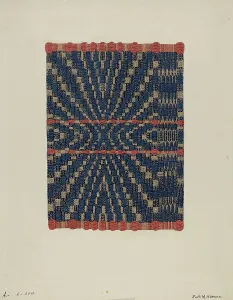 Barnes Ruth M Prints: Coverlet Detail, c. 1937. Creator: Ruth M. Barnes