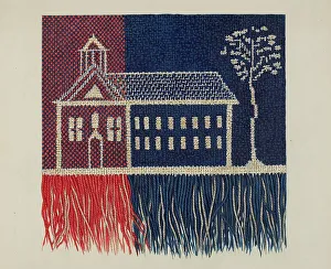 Coverlet Detail Farmer's Fancy, c. 1937. Creator: Ruth M. Barnes. Coverlet Detail Farmer's Fancy, c. 1937. Creator: Ruth M. Barnes