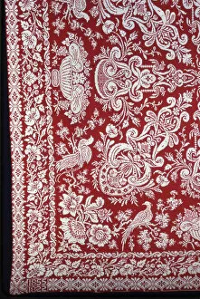 Wool Collection: Coverlet, New York, 1855. Creator: Unknown