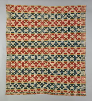 Star Motif Prints: Coverlet, Pennsylvania, 1820/40. Creator: Unknown