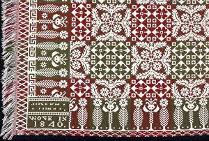 Bedclothes Prints: Coverlet, Pennsylvania, 1840. Creator: Unknown