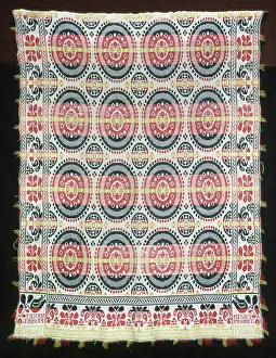 Bedclothes Prints: Coverlet, Pennsylvania, 1848. Creator: Unknown