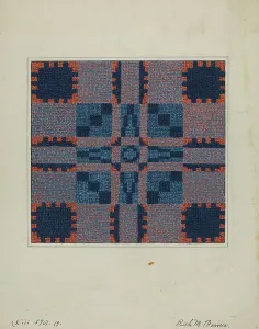Reverse Prints: Coverlet (Reverse Side), c. 1936. Creator: Ruth M. Barnes