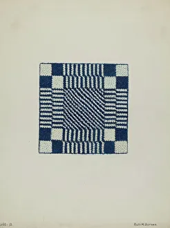 Barnes Ruth M Prints: Coverlet (Section of), c. 1940. Creator: Ruth M. Barnes