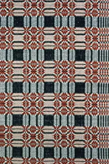 Geometric Motif Prints: Coverlet, United States, 1820/30. Creator: Unknown