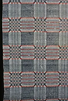 Geometric Motif Prints: Coverlet, United States, 1820/30. Creator: Unknown