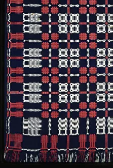 Geometric Motif Prints: Coverlet, United States, 1825/30. Creator: Unknown