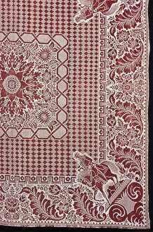 Bedspread Prints: Coverlet, United States, 1870/76. Creator: Unknown