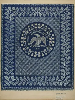 Coverlet Prints: Coverlet (U.S. Seal), 1936. Creator: J. Howard Iams