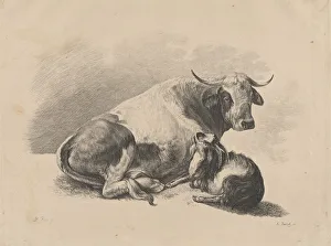 Viennese Prints: Cow and goat lying down, 1800-01. Creator: Adam von Bartsch