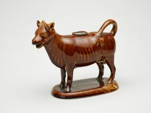 Cow Pitcher with Lid, c. 1855. Creator: Lyman Fenton & Co