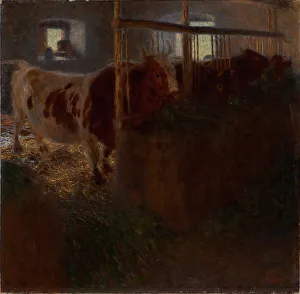 Gustav 1862 1918 Prints: Cow shed (Cows in a stable), 1900. Creator: Klimt, Gustav (1862-1918)