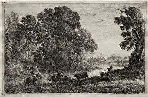 1604 1682 Prints: The Cowherd, 1606. Creator: Claude Lorrain (French, 1604-1682)