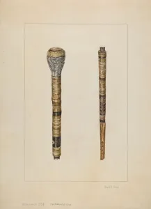 Frank J Mace Collection: Cowhorn Cane, 1935 / 1942. Creator: Frank J Mace
